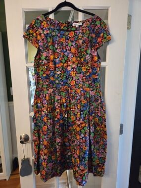 Emily And Fin Floral Fit & Flare Dress in Multicolor - Size XXL